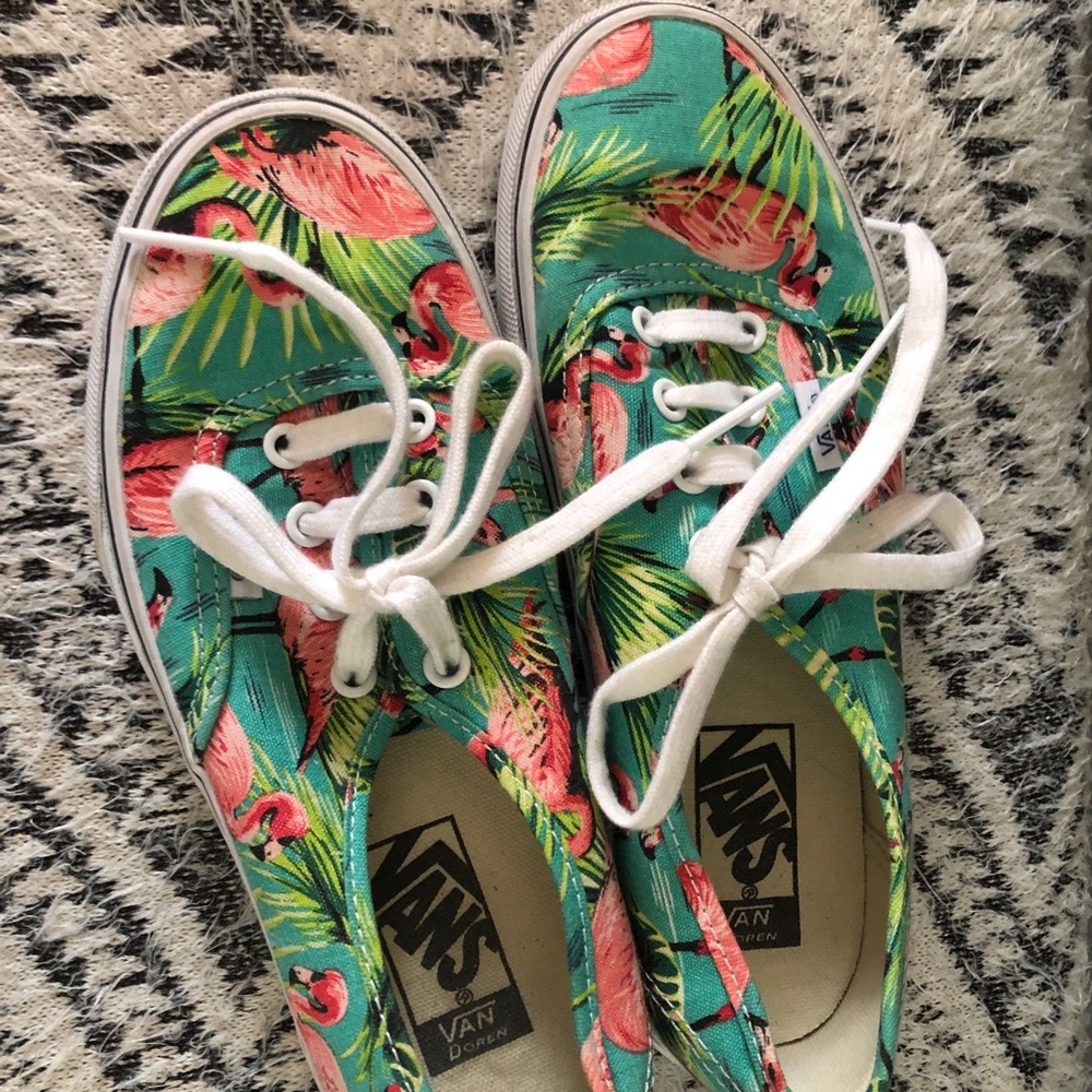 Flamingo print vans